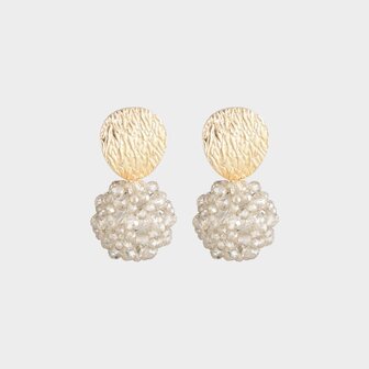 Oorbellen candy bol beige