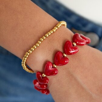 Armband harten staal fuchsia