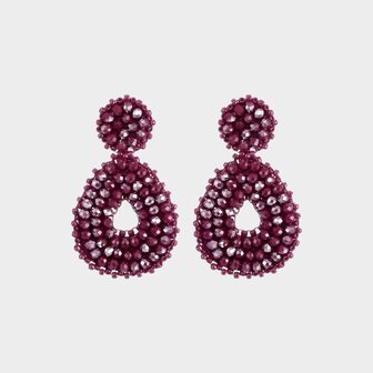 Oorbellen druppel miyuki bordeaux
