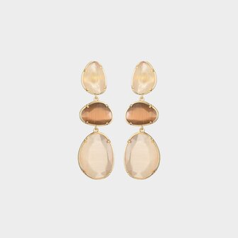 Oorbellen trio cat zand
