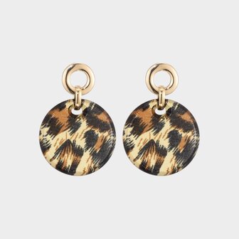 Oorbellen resin leopard bruin