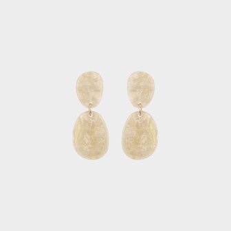 Oorbellen duo resin zand