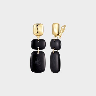 Oorbellen clip resin zwart