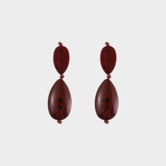 Oorbellen duo druppel paars