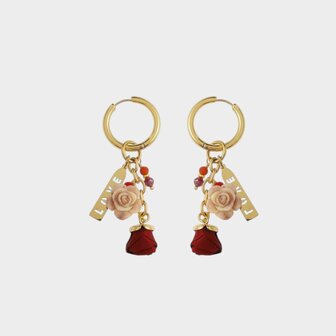 Oorbellen creool roos rood