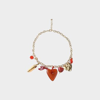 Ketting bedel hart roestbruin