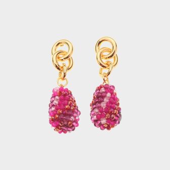 Oorbellen schakel candy fuchsia