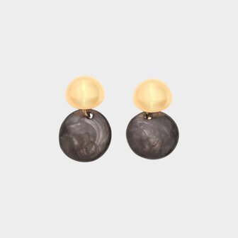 Oorbellen duo rond zwart