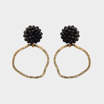 Oorbellen knop candy zwart