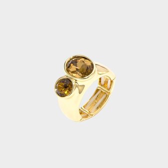 Ring crystal bruin