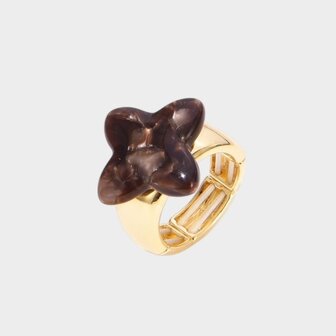 Ring resin klaver bruin