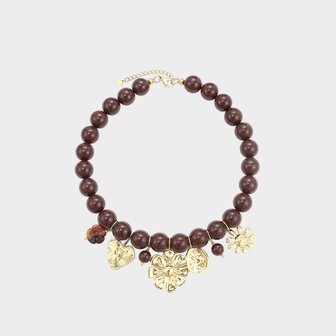 Ketting bol bedels bruin