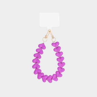 Telefoonkoord hartjes fuchsia