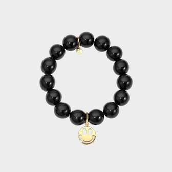 Armband smiley bol zwart