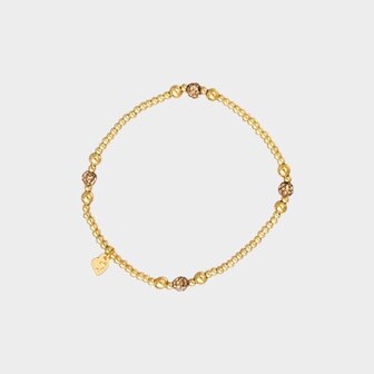 Armband bol crystal bruin