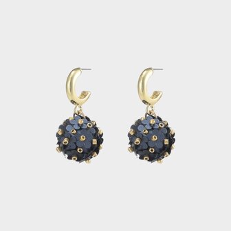 Oorbellen creool paillet blauw