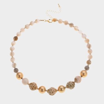 Ketting bol kraal nature