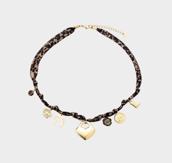 Ketting leopard bedel bruin