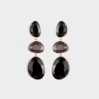 Oorbellen trio cat zwart