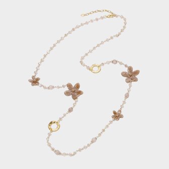 Ketting resin bloem bruin