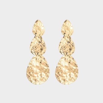 Oorbellen druppel goud geborsteld