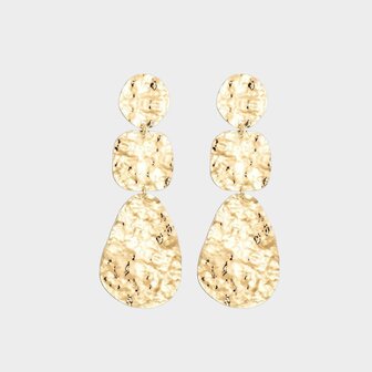 Oorbellen rond goud geborsteld