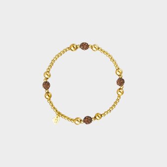 Armband bol crystal bruin M