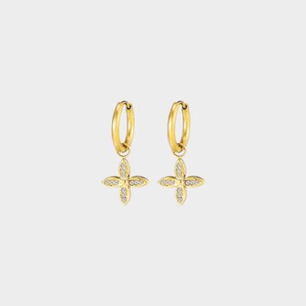 Oorbellen creool crystal klaver