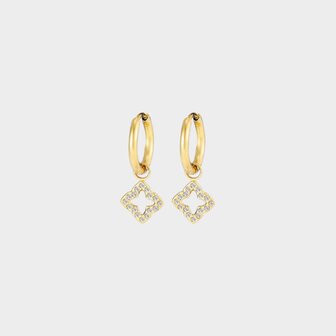 Oorbellen creool crystal ruit