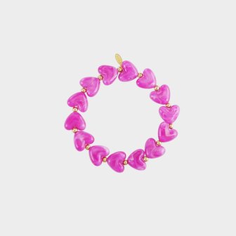 Armband harten staal fuchsia