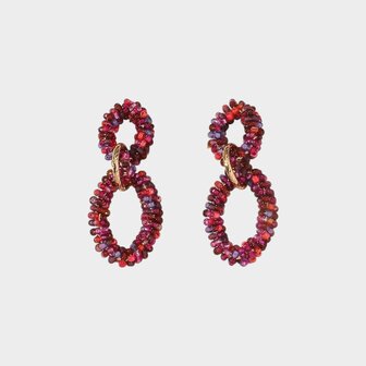 Oorbellen schakel candy magenta