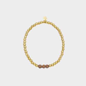 Armband trio crystal bruin