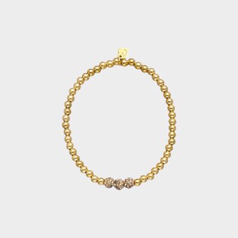 Armband trio crystal taupe