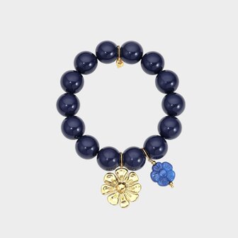 Armband bol bedels blauw