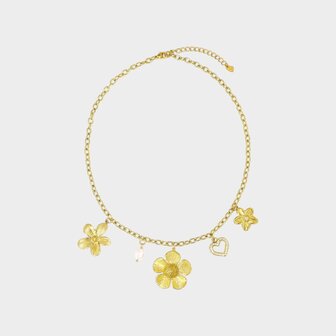 Ketting bedel goud parel