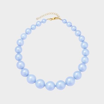 Ketting staal kraal blauw