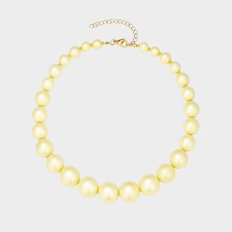 Ketting staal kraal geel