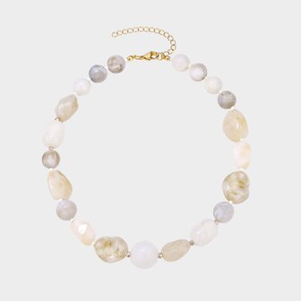 Ketting glas kraal nature
