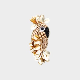 Broche papegaai goud