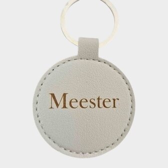 Sleutelhanger rond meester grijs