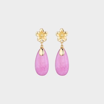 Oorbellen bloem druppel fuchsia
