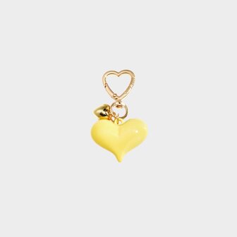 Sleutelhanger hart geel