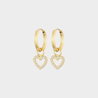 Oorbellen creool crystal hart