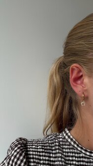 Oorbellen creool crystal rond