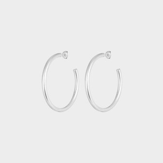 Oorbellen creool staal zilver