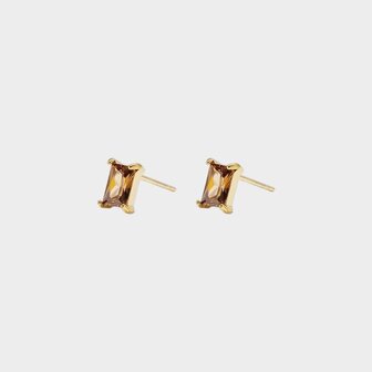 Oorbellen steker zirconia bruin