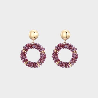 Oorbellen candy rond bordeaux