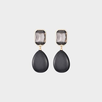 Oorbellen square resin zwart