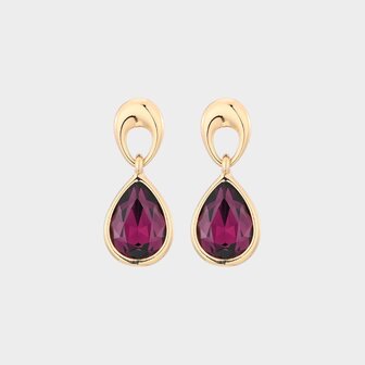 Oorbellen drop crystal bordeaux