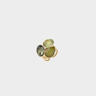 Ring crystal groen